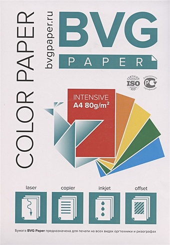 Бумага тонированная А4 100л BVG paper 80г/м2, интенсив красная бумага iq color а4 80 г м2 500 л интенсив черная в100