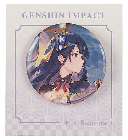 Значок Genshin Raiden Shogun (GEN668) парик для косплея genshin ударопрочный raiden shogun термостойкий синтетический женский парик для хэллоуина маскарада