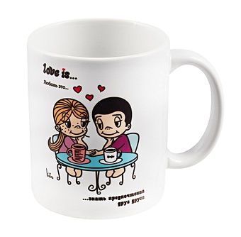 Кружка Love is… Кофе (белая) (керамика) (330мл) (коробка) кружка кофе книги счастье керамика 330мл коробка