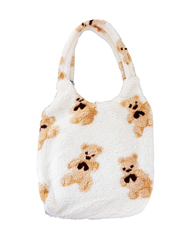 Сумка-шоппер плюшевая Мишки (белая) (40х36) (12-ZhenPin-2710) сумка шоппер улыбайся чаще белая