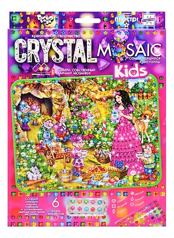 Набор креативного творчества Crystal Mosaic Kids Белоснежка цепочка на шею и кулон с цветочком бижутерия advanced crystal зеленый