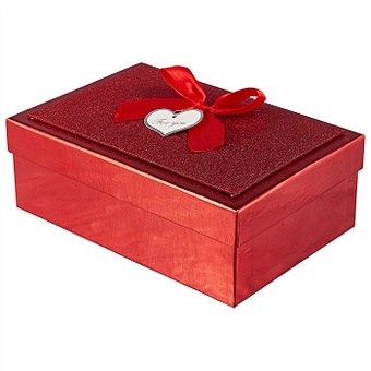 Подарочная коробка «Металлик красный» большая