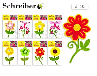 цена Набор для творчества, Tukzar, Фетровая аппликация Цветок, пакет 12*10см в ассортименте