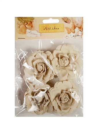 цена Букетик Льняные розы большие (6см) (4шт) (11-00399-SC-186)