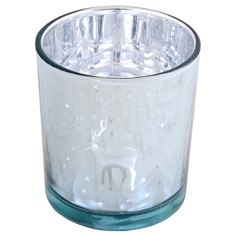 Подсвечник Олени (серебро) (стекло) (8х7) цена и фото