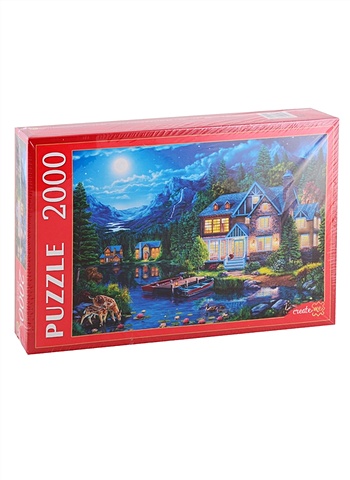 Пазл «Дом у ночного озера», 2000 деталей пазл рыжий кот 2000 деталей дом у ночного озера