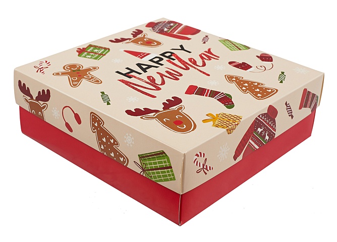 Новогодний подарочный набор Happy Year (носки р 36-39, маска для сна) (7334754) новогодний подарочный набор радости в новом году носки р 36 39 ёлочная игрушка