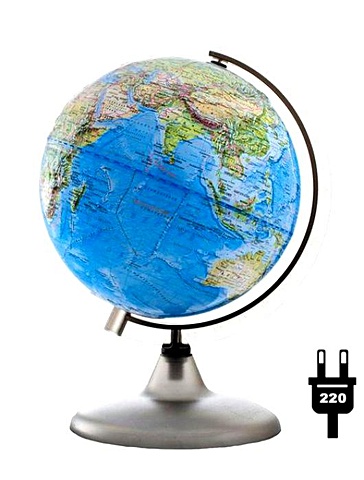 Глобус Земли Ландшафтный рельефный на дуге и подставке из пластика, диаметр 200 мм глобус земли ландшафтный на дуге и подставке из пластика диаметр 300 мм