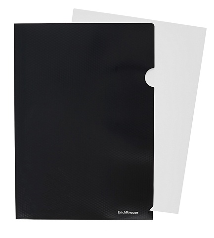Папка-уголок А4 Diamond Total Black пластик, черная, Erich Krause