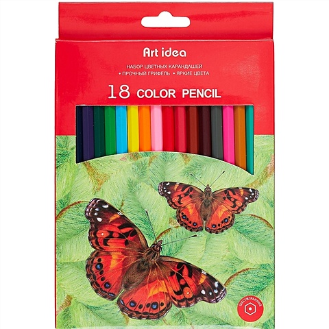 Карандаши цветные 18цв к/к, подвес, Art idea карандаши цветные 18цв 1 упаковка