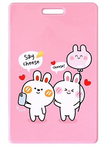 Чехол для карточек вертикальный Kawaii Кролики чехол для карточек аниме кролики с сердечком