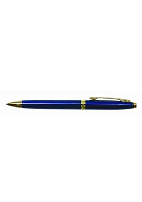 Ручка шариковая автоматическая синяя Silver Luxe 0,7мм, корпус металл.синий, BERLINGO