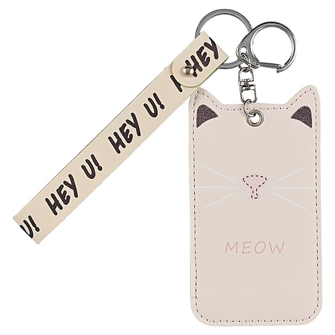 Чехол для карточек «Мордочка котика meow», с ушками жидкий чехол с блестками meow meow черный кот на xiaomi redmi 5 plus сяоми редми 5 плюс