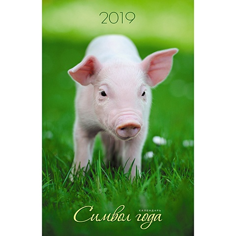 Символ года. Поросёнок на траве ***КАЛЕНДАРИ 2019_ НАСТЕННЫЕ ПЕРЕКИДНЫЕ символ года свинка на траве календари 2019 настенные перекидные