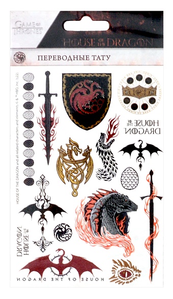 Наклейки-тату переводные 110*200 (Дом Дракона) кубок ручной работы для вина дом дракона