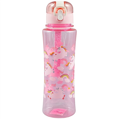 бутылка my pink bottle пластик 600мл 12 07482 7482 2 Бутылка Единороги с радугой (пластик) (600мл)