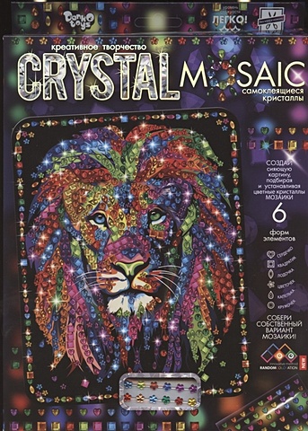 Набор креативного творчества Crystal Mosaic Лев набор креативного творчества crystal mosaic kids феи