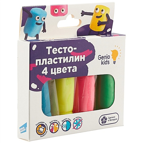 Набор для детского творчества «Тесто-пластилин», 4 цвета цена и фото