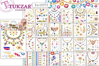 Набор для творчества Tukzar, Флэш Тату 26,5*14,5см, 12 дизайнов в ассортименте TZ 15372