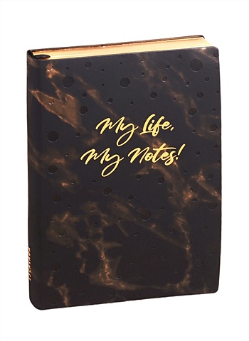 Ежедневник недатированный МраморА5, 160 листов, черное золото