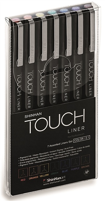 Ручки капиллярные 7цв TOUCH Liner 0,1мм, блистер, TOUCH цена и фото