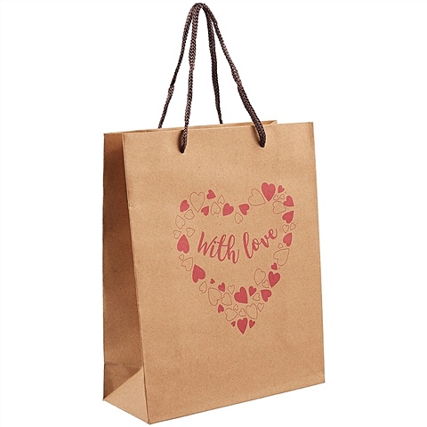 Подарочный пакет «With love», А5 пакет подарочный with love 23 × 22 × 6 см