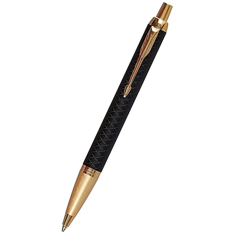 Ручка подарочная шариковая IM Premium Black/Gold GT синяя, PARKER шариковая ручка автоматическая parker im core k321 black gt синий m 1931666