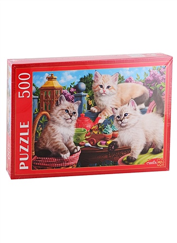 Пазл «Пушистые котята в саду», 500 деталей пазл рыжий кот 2х1000 деталей пушистые котята