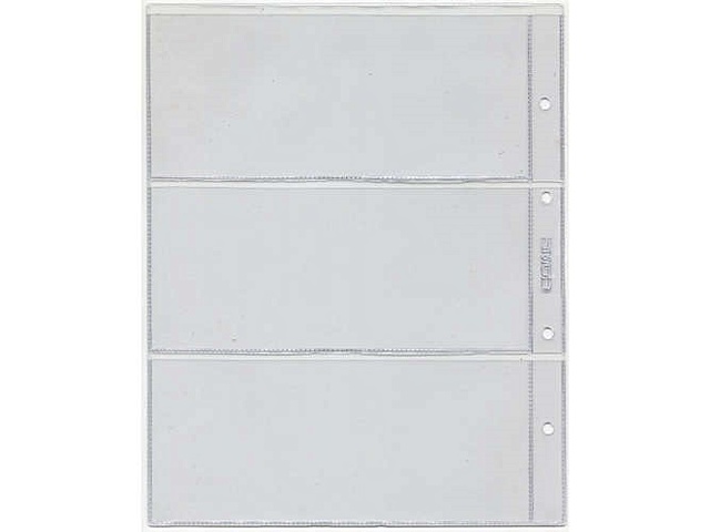 Комплект листов для бонкнот и открыток вертикальный NUMIS 92*218 мм. на 3 бонкноты, 5 шт. цена и фото