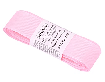 Лента упаковочная репсовая Классика, 25 мм х 5,5 м, розовый