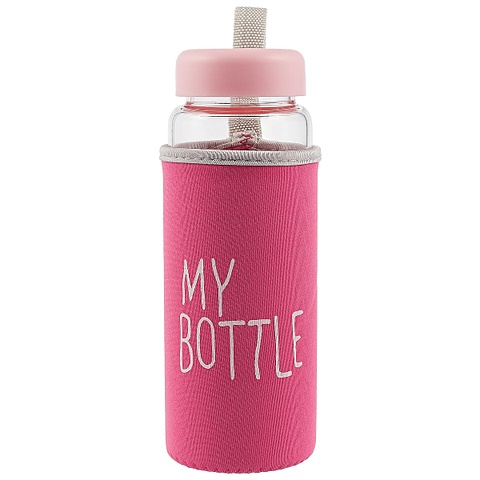 Бутылка в чехле «My bottle», розовая, 500 мл