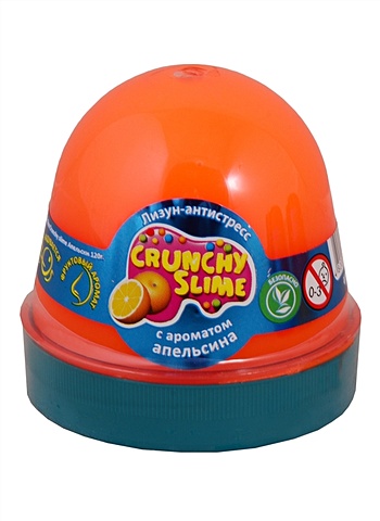 Лизун-антистресс Mr. Boo Crunchy slime Апельсин фото