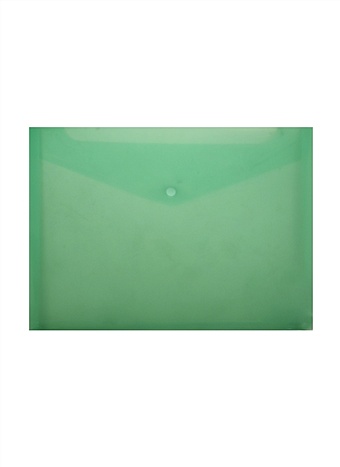 Папка-конверт А4 на кнопке с расширением, пластик 0,18мм, прозрачный, ассорти, Бюрократ