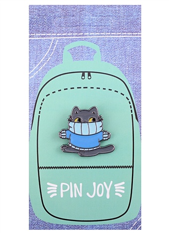 значок pin joy котик дома посижу металл 12 08599 009 Значок Pin Joy Котик в свитере (металл)