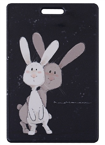 обложка для паспорта два кролика глянь ка пвх бокс Чехол для карточек Два кролика «Глянь-ка!»