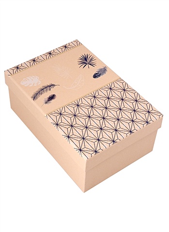 Коробка подарочная Перья 21*14*8.5см, картон коробка подарочная мозаика 21 14 8 5см картон