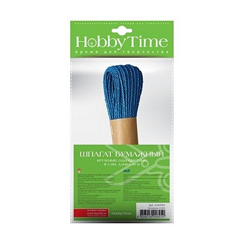 Набор для творчества, HOBBY TIME, Декоративный бумажный шпагат, одноцветный, 3мм*30м, 14цв. 2-507/01 4 шт деревянные ножки для мебели журнального столика