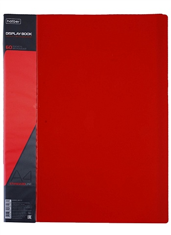 Папка 60ф А4 STANDARD пластик 0,7мм, красная папка 40ф а4 standard пластик 0 6мм красная