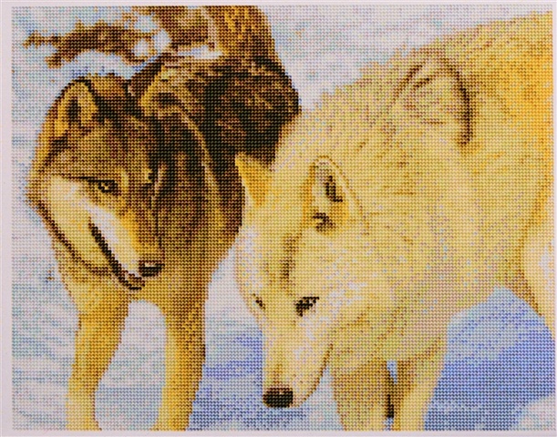 алмазная мозаика верность на подрамнике 40х50 см животные волки Алмазная мозаика на подрамнике Волки в лесу, 40х50 см