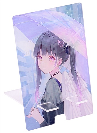 Держатель-подставка для телефона Аниме девушка под зонтиком (акрил) (8х12см) подставка держатель для телефона