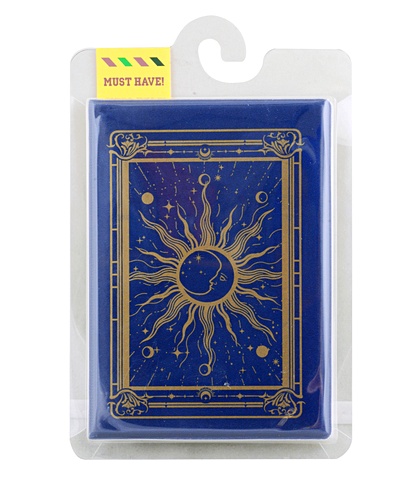 Обложка для паспорта Карты Таро Солнце и Луна (синий) (ОП2023-402)