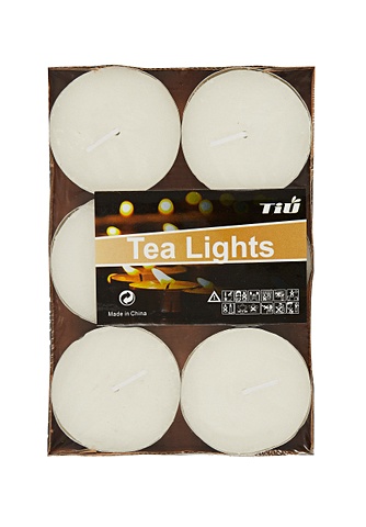цена Набор чайных свечей (белый цвет) (6 шт) (17х12)