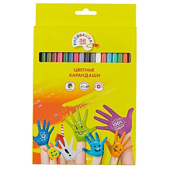 Цветные карандаши «Рисовашка», 36 цветов цветные карандаши рисовашка 18 цветов