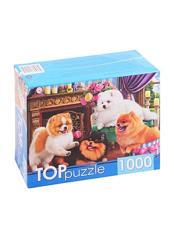 Пазл TOPpuzzle Игривые шпицы, 1000 элементов пазл щенок спаниеля в саду toppuzzle 1000 элементов гитп1000 2143