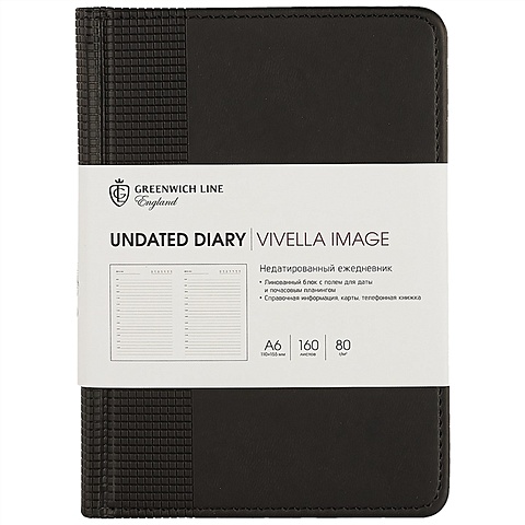 Недатированный ежедневник «Vivela Image», чёрный, 160 листов, А6 недатированный ежедневник vivela image коричневый 160 листов а6