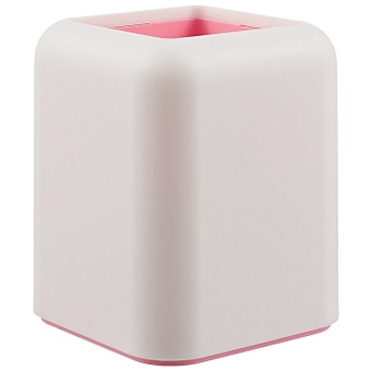 цена Подставка настольная Forte, Pastel, пластиковая, белый с розовой вставкой, ErichKrause