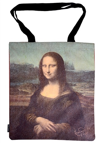 printio сумка мона лиза клипарт Сумка Леонардо да Винчи Мона Лиза (цветная) (текстиль) (40х32) (СК2021-156)