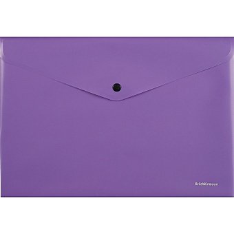 Папка-конверт А4 на кнопке Matt Vivid непрозр.пластик, фиолетовый, Erich Krause