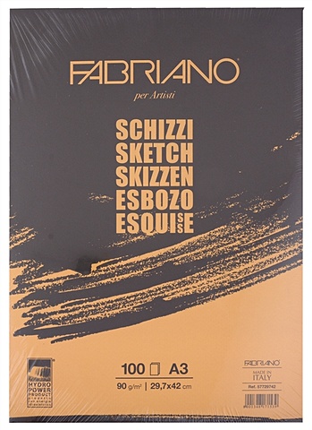 Альбом для зарисовок 29,7*42см 100л Schizz склейка, 90г/м2, Fabriano