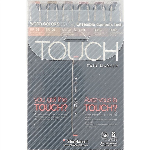 цена Набор маркеров Touch Twin, древесные тона, 6 штук